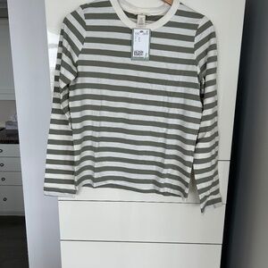 Sage Green and Beige Strip NWT